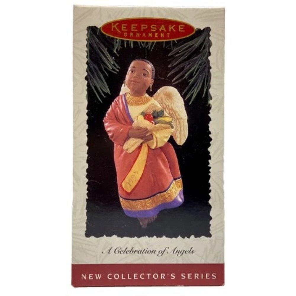 Vintage Hallmark Ornament A Celebration Of Angels Series 1 Stamped Kwanzaa NIB‎
